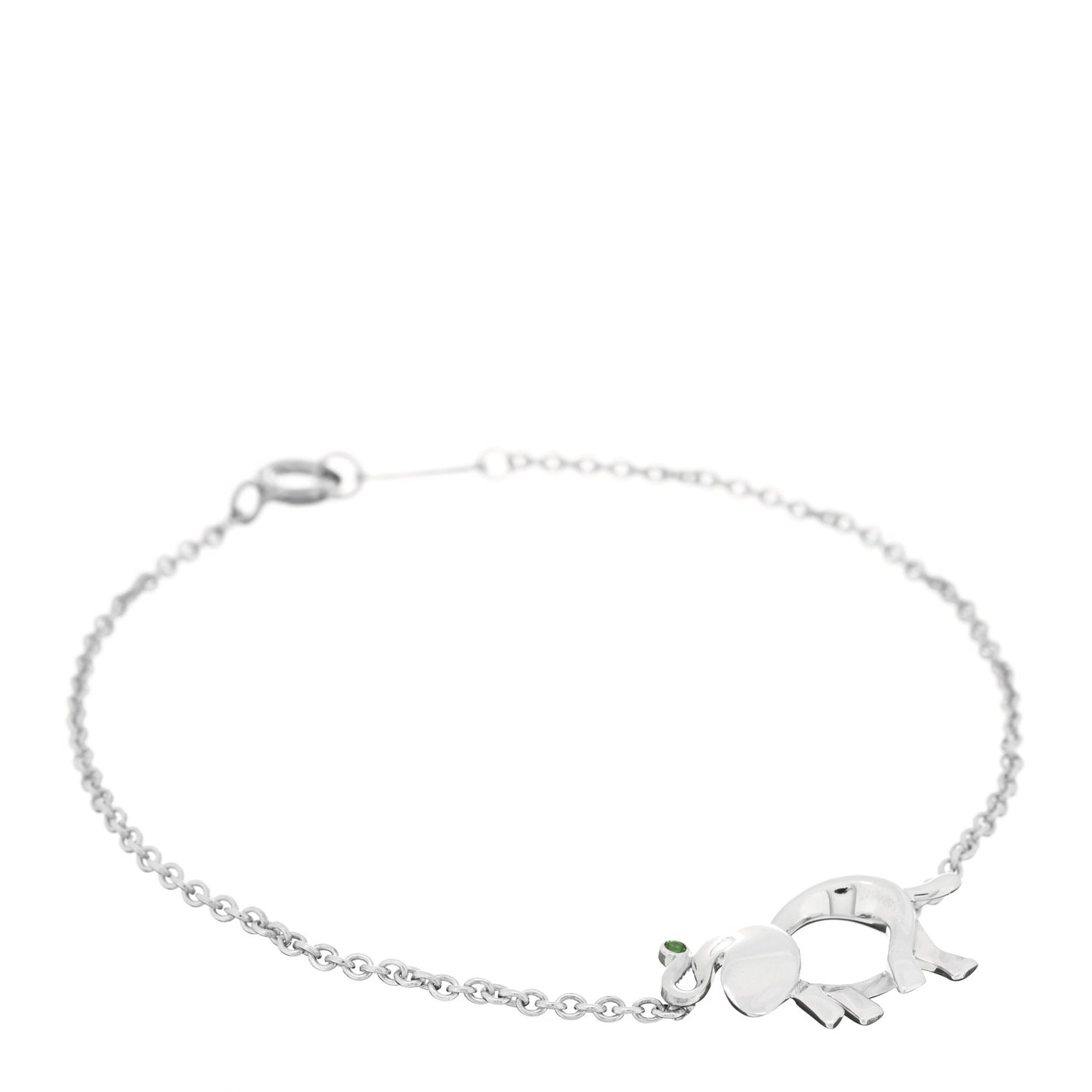 Sterling Silver Tsavorite Save the Wild Elephant Bracelet