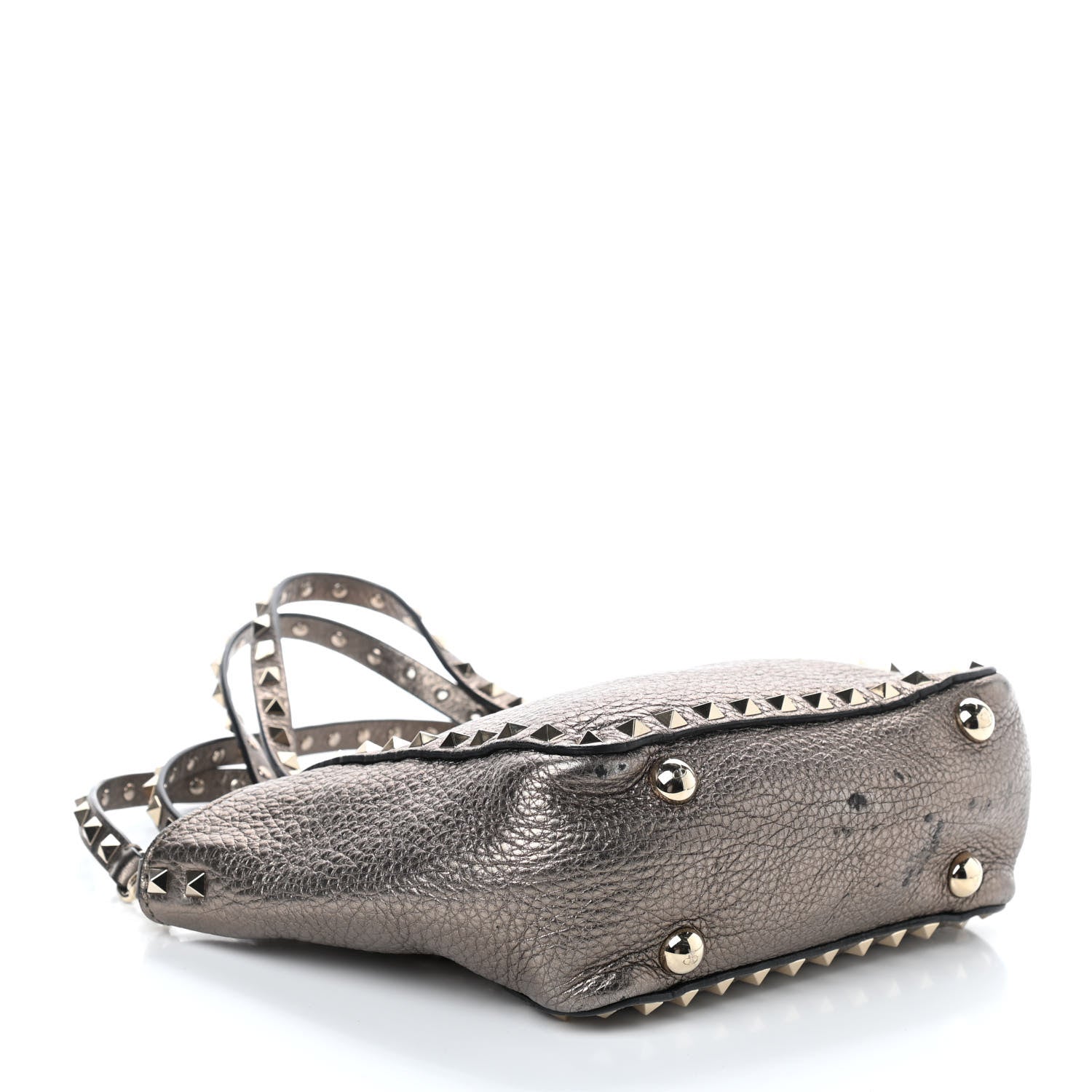 Valentino Garavani Metallic Alce Printed Calfskin Mini Rockstud Tote Sasso 4 of 9