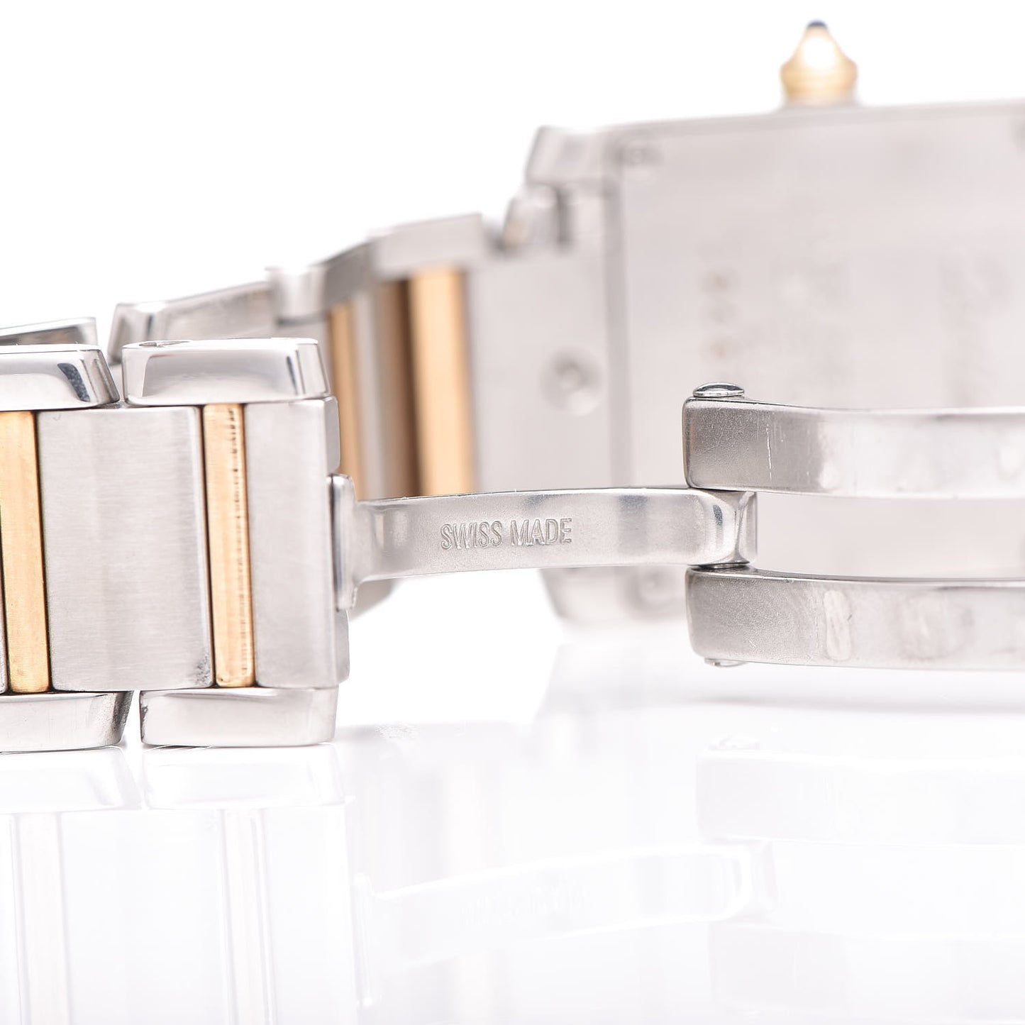 Stainless Steel 18K Yellow Gold 20mm Tank Francaise Quartz Watch