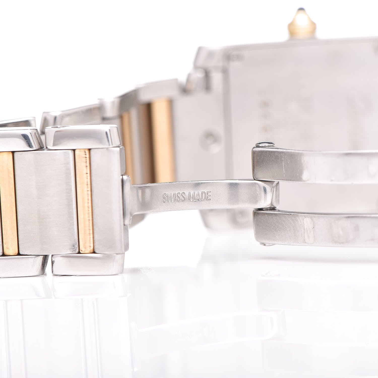 Cartier Stainless Steel 18K Yellow Gold 20mm Tank Francaise Quartz Watch 6 of 8