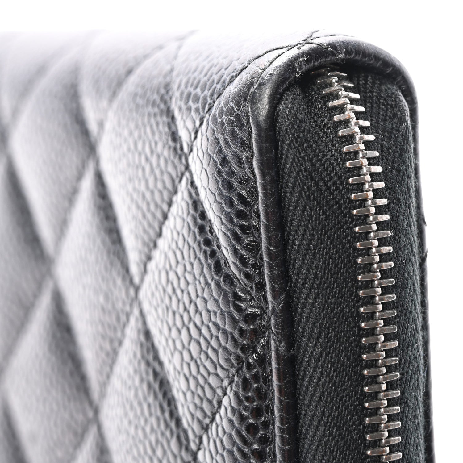 Chanel Caviar Quilted Large Gusset Zip Around Wallet Black 14 of 16
