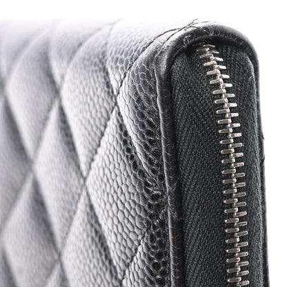 Chanel Caviar Quilted Large Gusset Zip Around Wallet Black 14 of 16