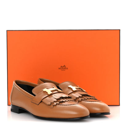 Hermes Goatskin Womens Royal Loafers 36 Naturel 13 of 13