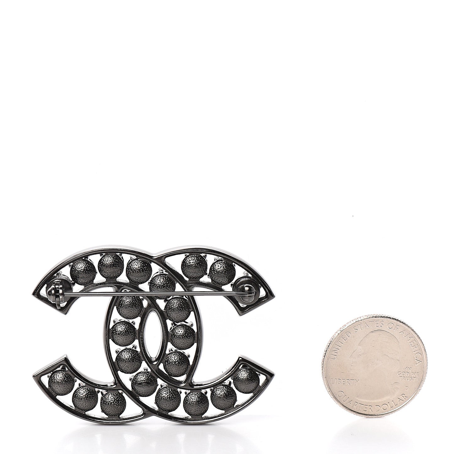 Crystal CC Brooch Black