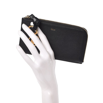 Chloe Calfskin Alphabet Purse Wallet Black 2 of 8