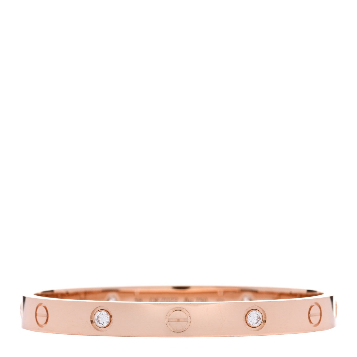 Cartier 18K Pink Gold 4 Diamond LOVE Bracelet 16 1 of 4
