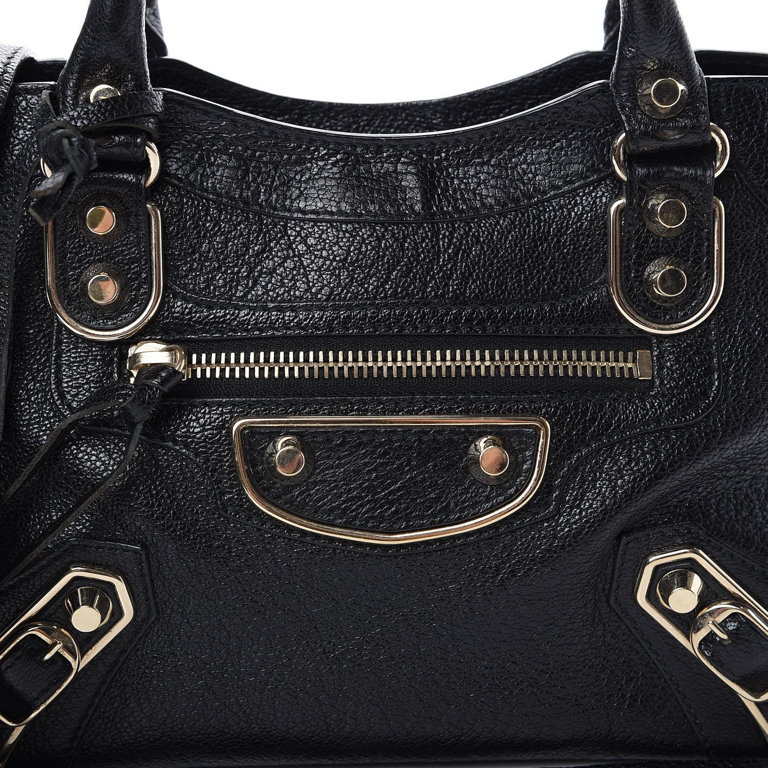 Balenciaga Chevre Gold Metallic Edge Hardware Mini City Black 7 of 13