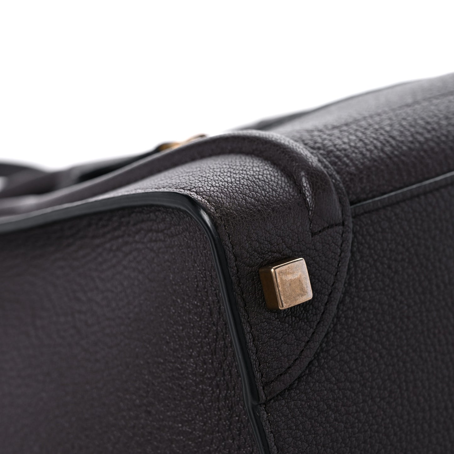 Drummed Calfskin Micro Luggage Brown