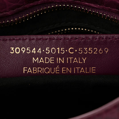 Balenciaga Calfskin Crocodile Embossed Giant 12 Gold Hardware Mini City Violet Prune 7 of 10