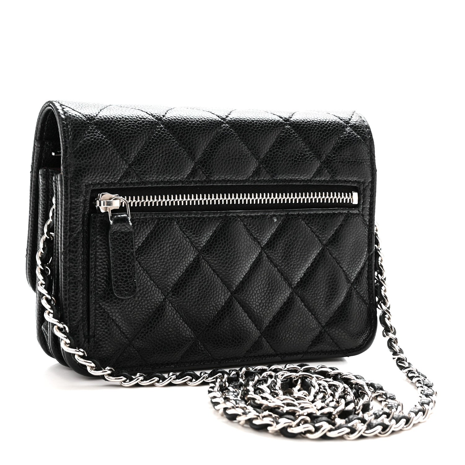 Chanel Caviar Quilted Mini Wallet On Chain WOC Black 2 of 10