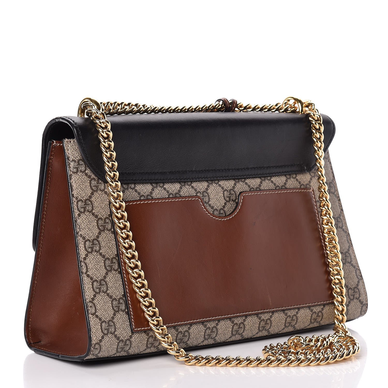 Gucci GG Supreme Monogram Calfskin Medium Padlock Shoulder Bag Beige Black Cuir 3 of 22