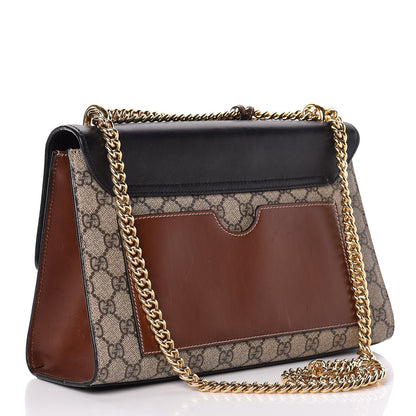 Gucci GG Supreme Monogram Calfskin Medium Padlock Shoulder Bag Beige Black Cuir 3 of 22