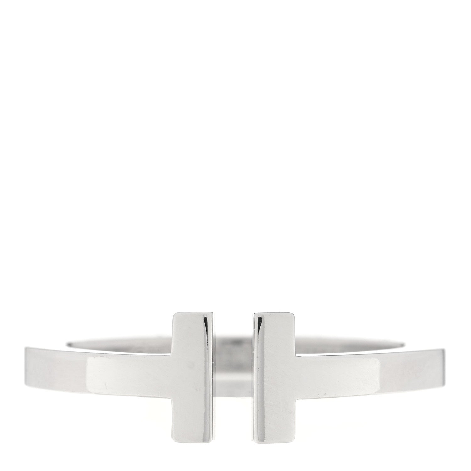 Tiffany 18K White Gold T Square Ring 64 10.75 1 of 4