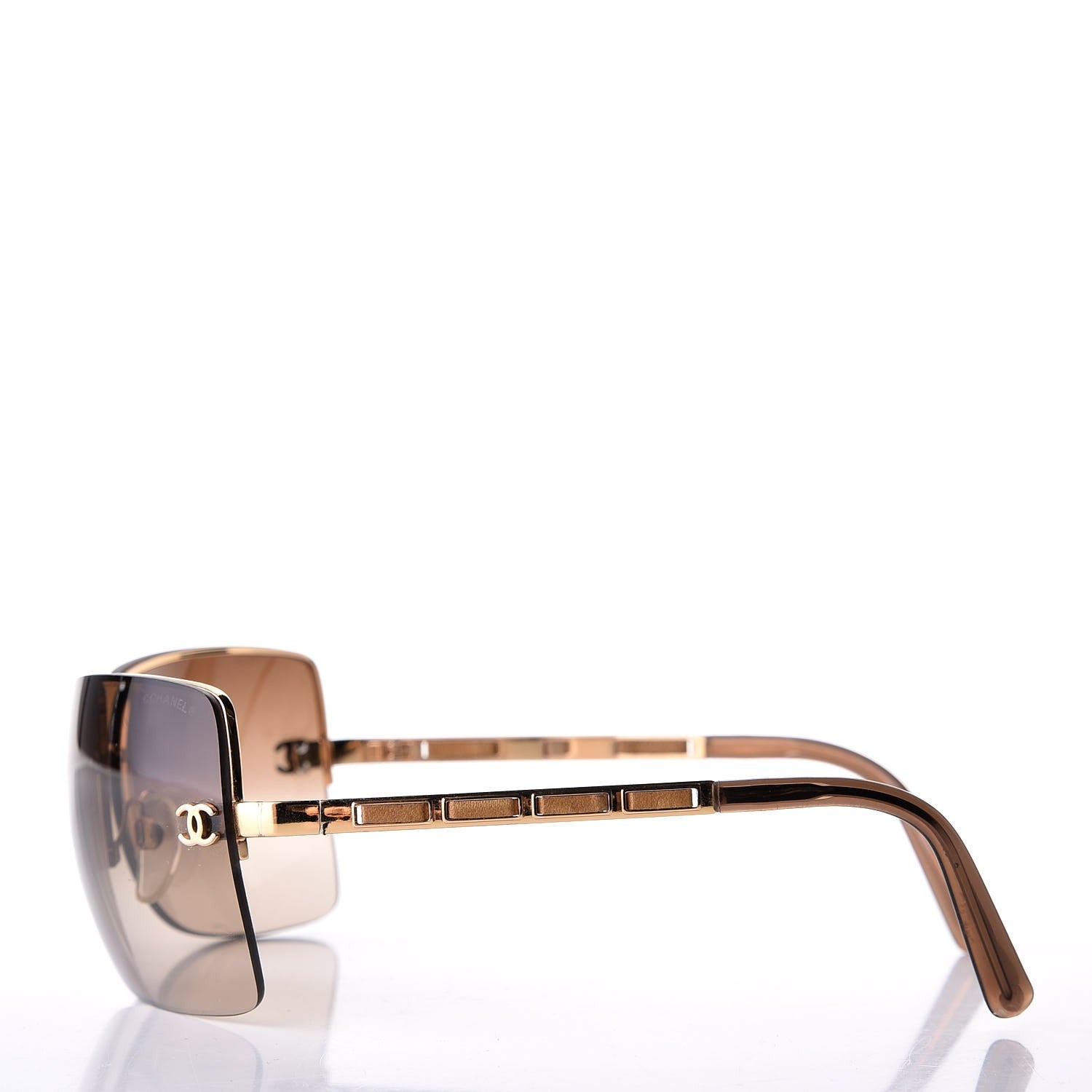 Chanel Square CC Sunglasses Gold 3 of 8
