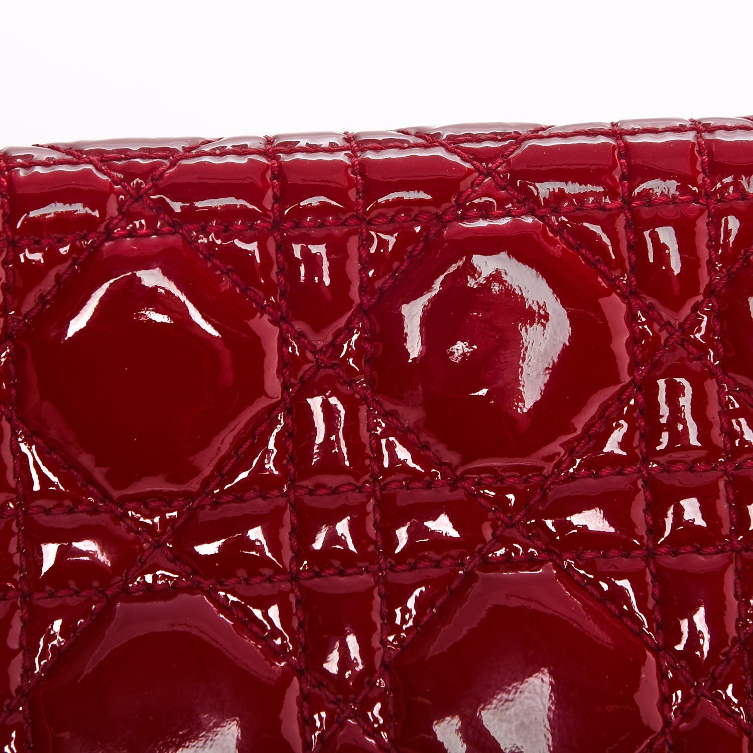 Christian Dior Patent Cannage Lady Dior Convertible Clutch Red 5 of 11