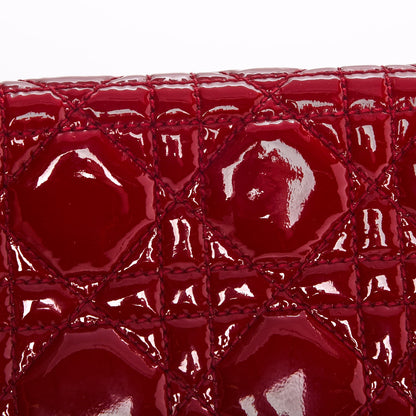 Christian Dior Patent Cannage Lady Dior Convertible Clutch Red 5 of 11