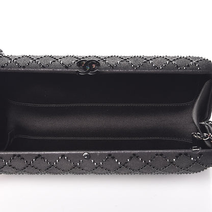 Chanel Iridescent Lambskin Crystal Quilted Clutch Black 5 of 10