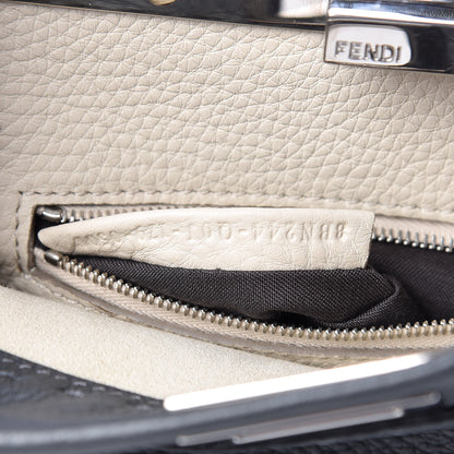 Fendi Cuoio Romano Selleria Bi-Color Mini Peekaboo Iconic Satchel Asfalto Latte 8 of 12