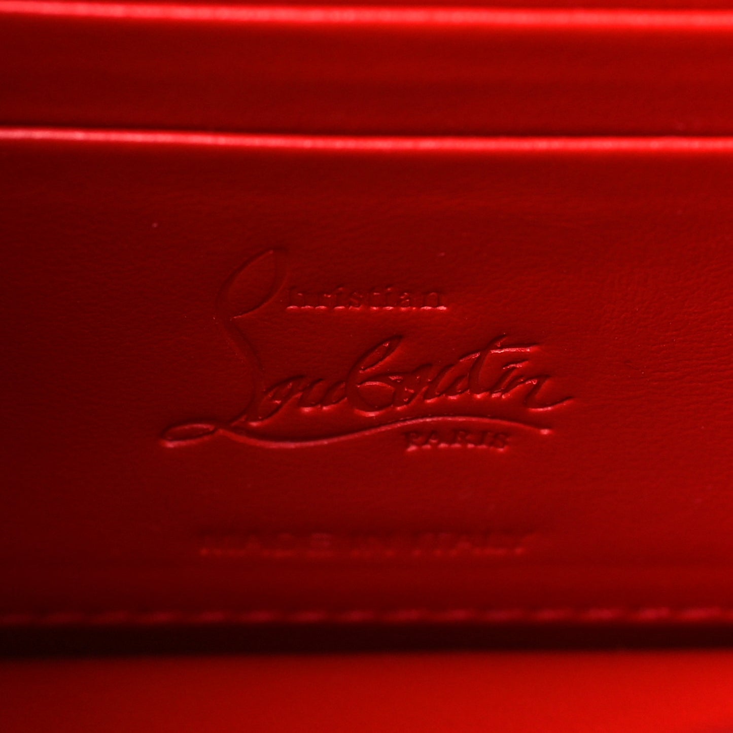 Metallic Calfskin Loubi54 Crossbody Clutch Red