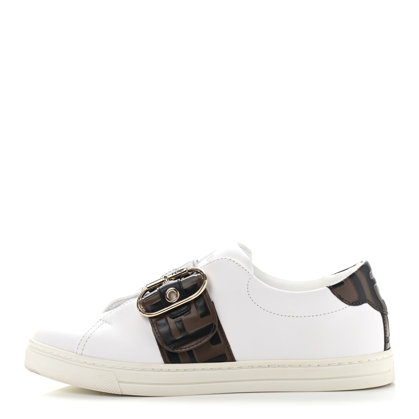 Vitello FF Embossed Womens Slip On Sneakers 35.5 Ultra White Maya Black