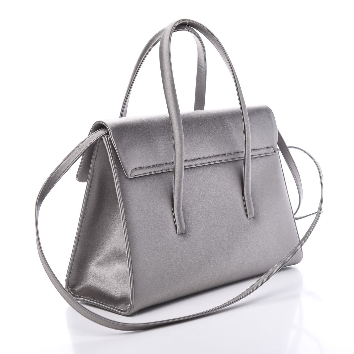 Satin Flap Tote Grafite