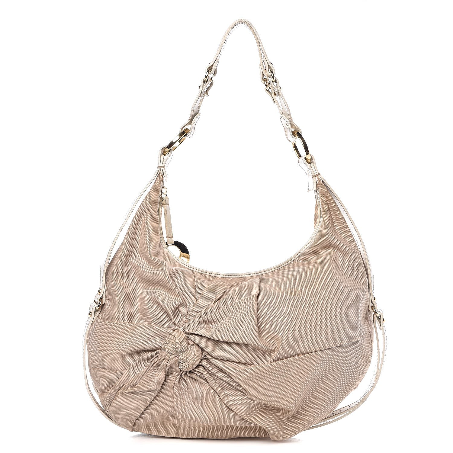 Fendi Canvas Knot Hobo Beige 1 of 17