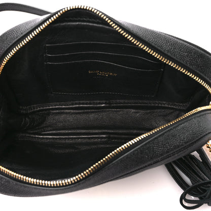 Saint Laurent Grain De Poudre Matelasse Monogram Mini Lou Camera Bag Black 7 of 12