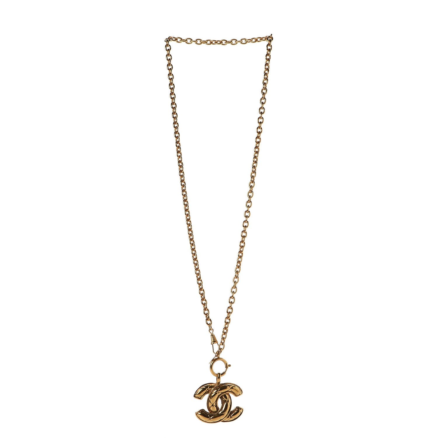 Chanel Quilted CC Long Chain Necklace Gold 4 of 5