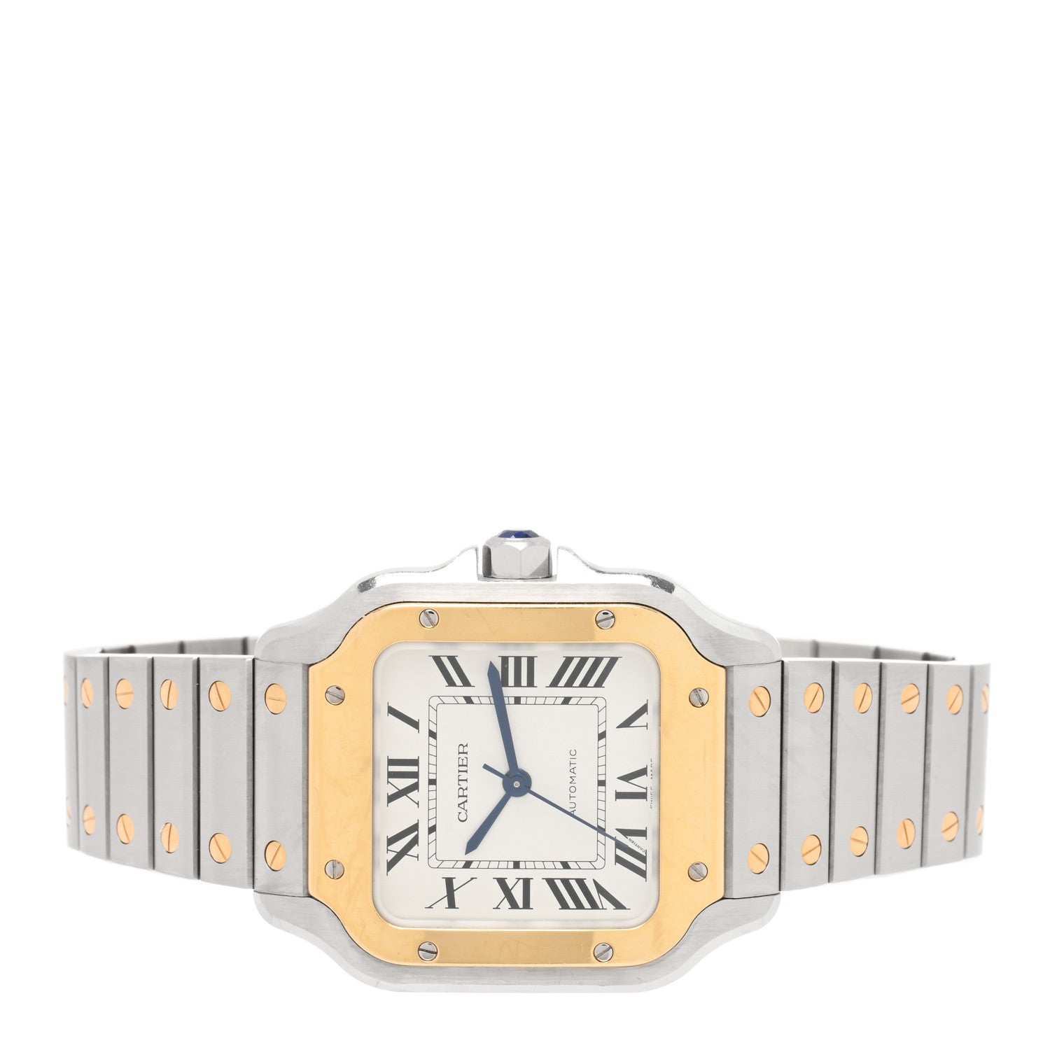 Cartier Stainless Steel 18K Yellow Gold 35mm Santos de Cartier Automatic Watch 2 of 5