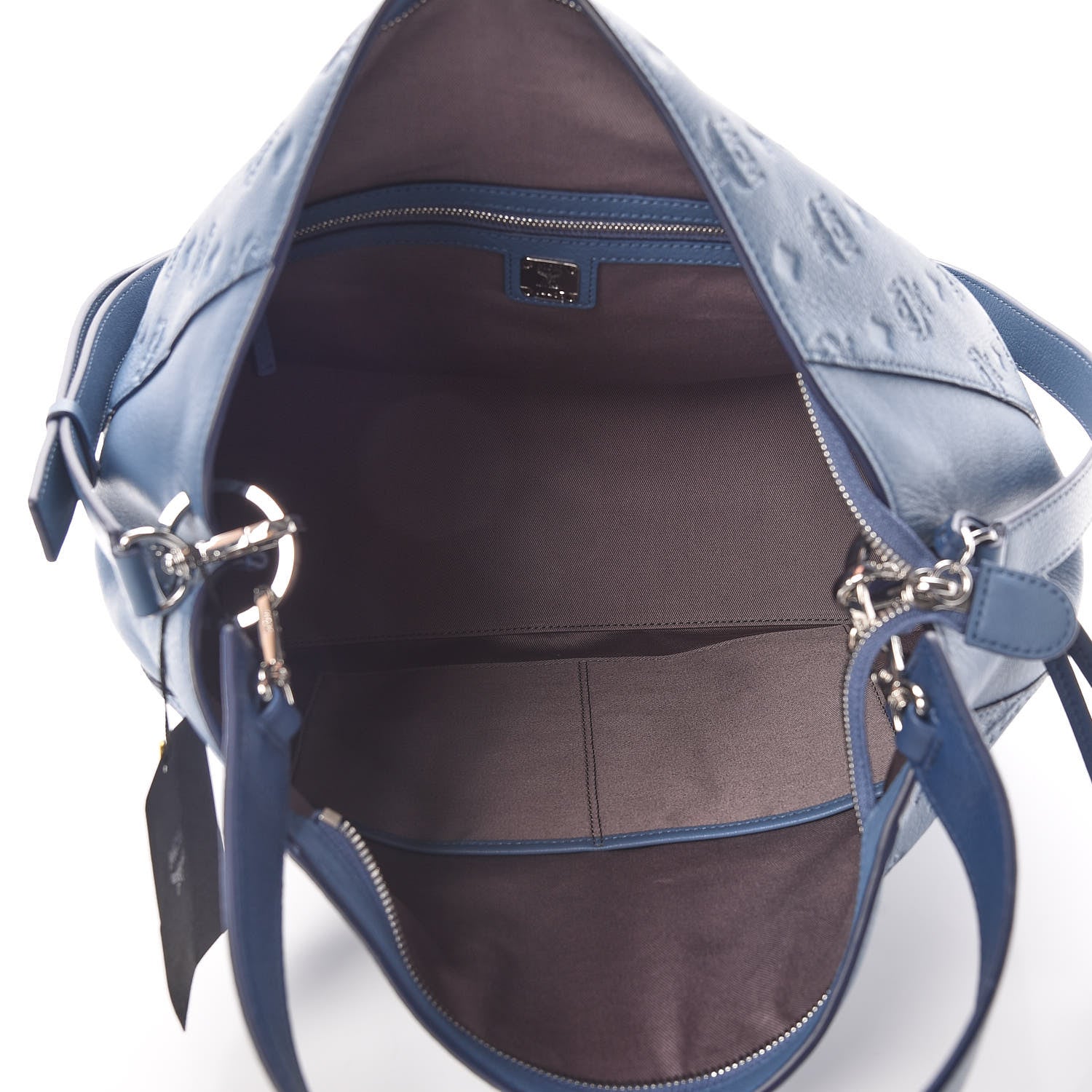 MCM Calfskin Ottomar Monogram Large Klara Hobo Luft Blue 6 of 10