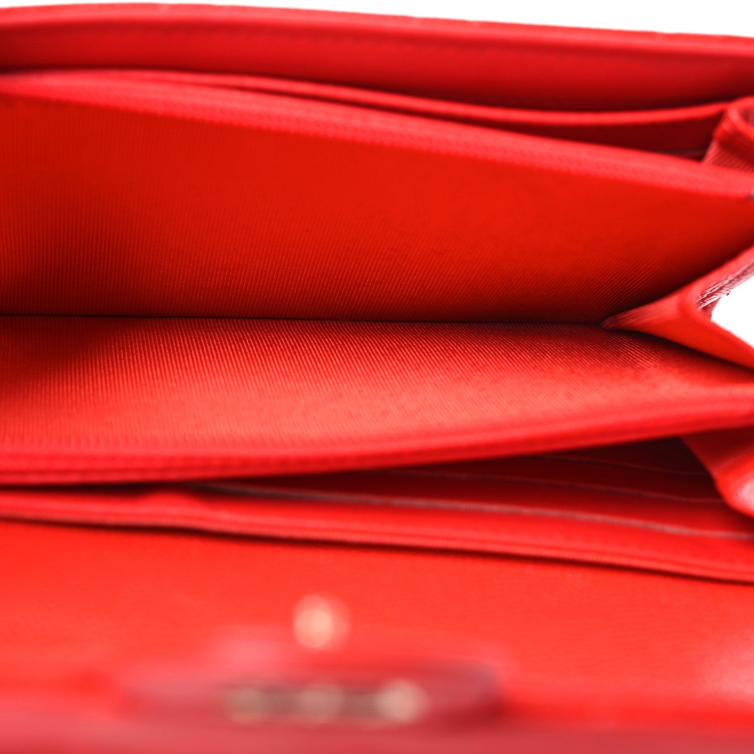 Chanel Caviar Quilted Large Gusset Flap Wallet Red 6 of 17