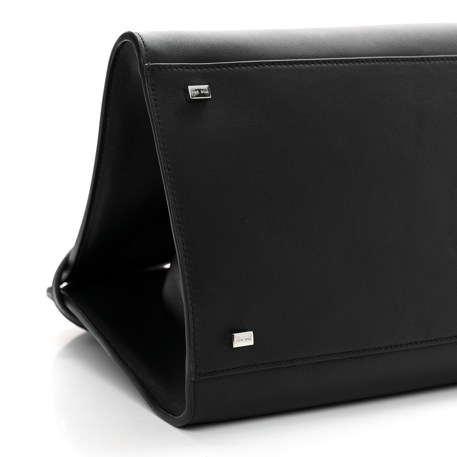 The Row Polished Saddle Calfskin Soft Margaux Belt 15 Black 8 of 12