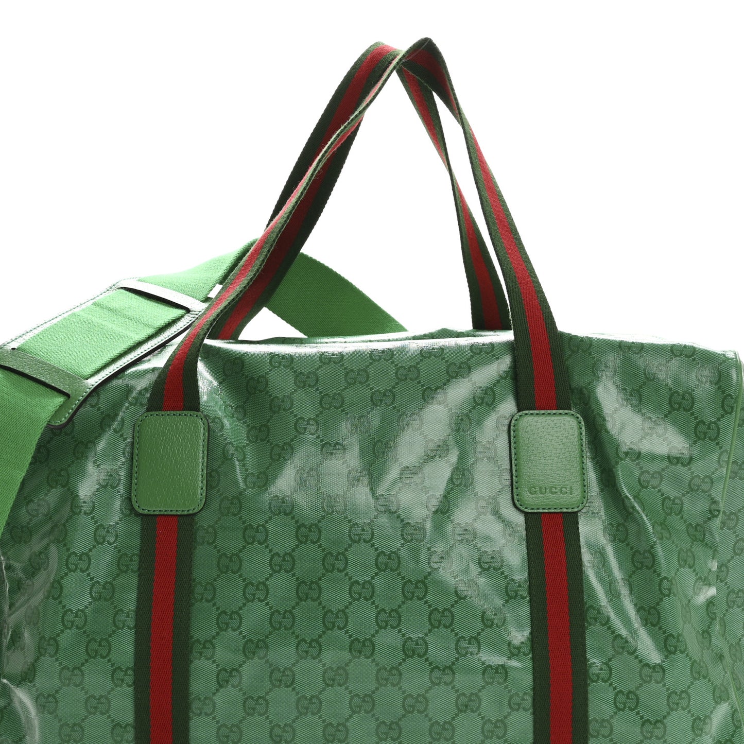 Crystal Monogram Web Medium Duffle Bag Green