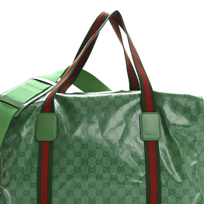 Gucci Crystal Monogram Web Medium Duffle Bag Green 7 of 9