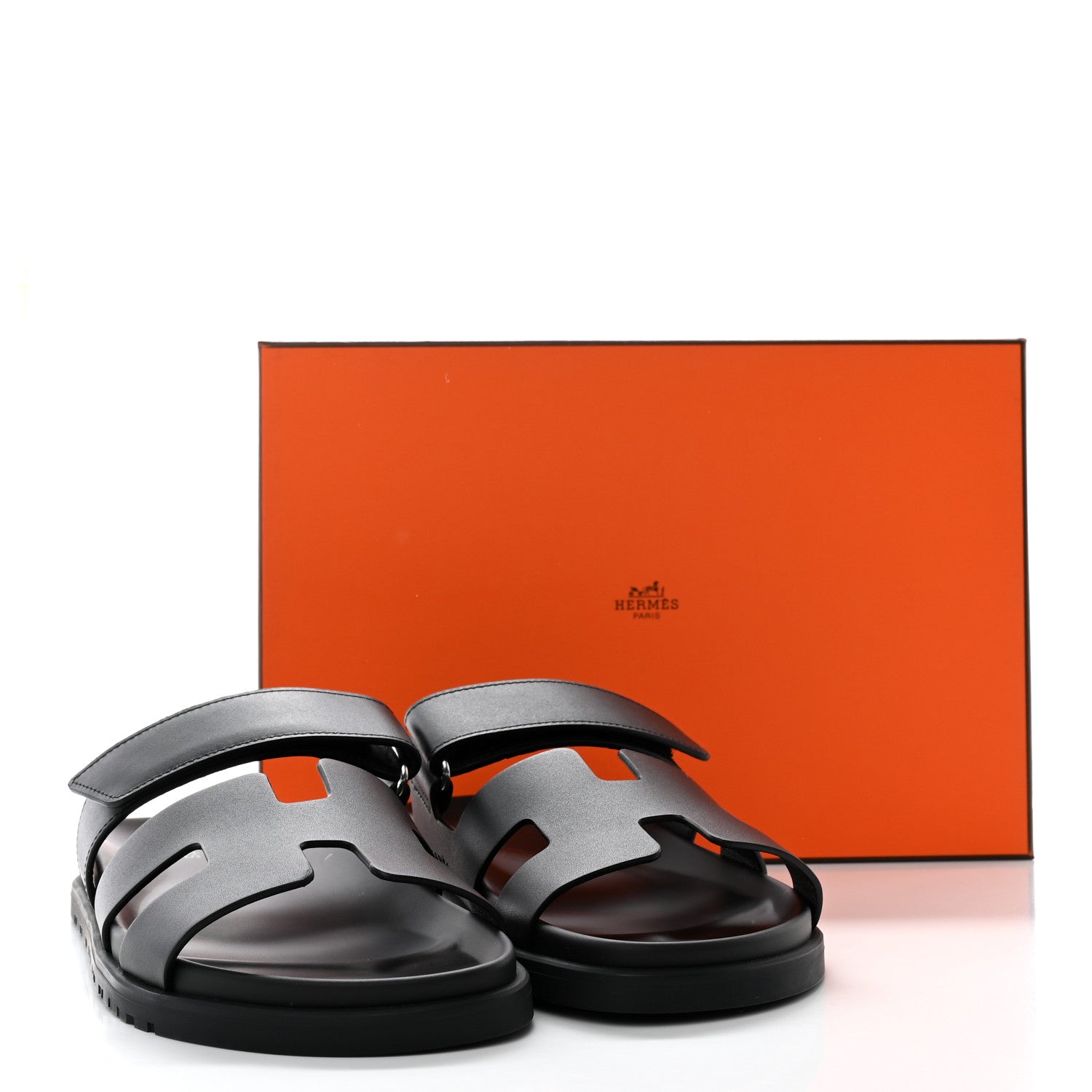 Hermes Calfskin Womens Chypre Sandals 39 Black 12 of 12