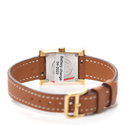 Hermes Stainless Steel Epsom 17.2mm Heure H Hour Quartz Watch Gold 3 of 5