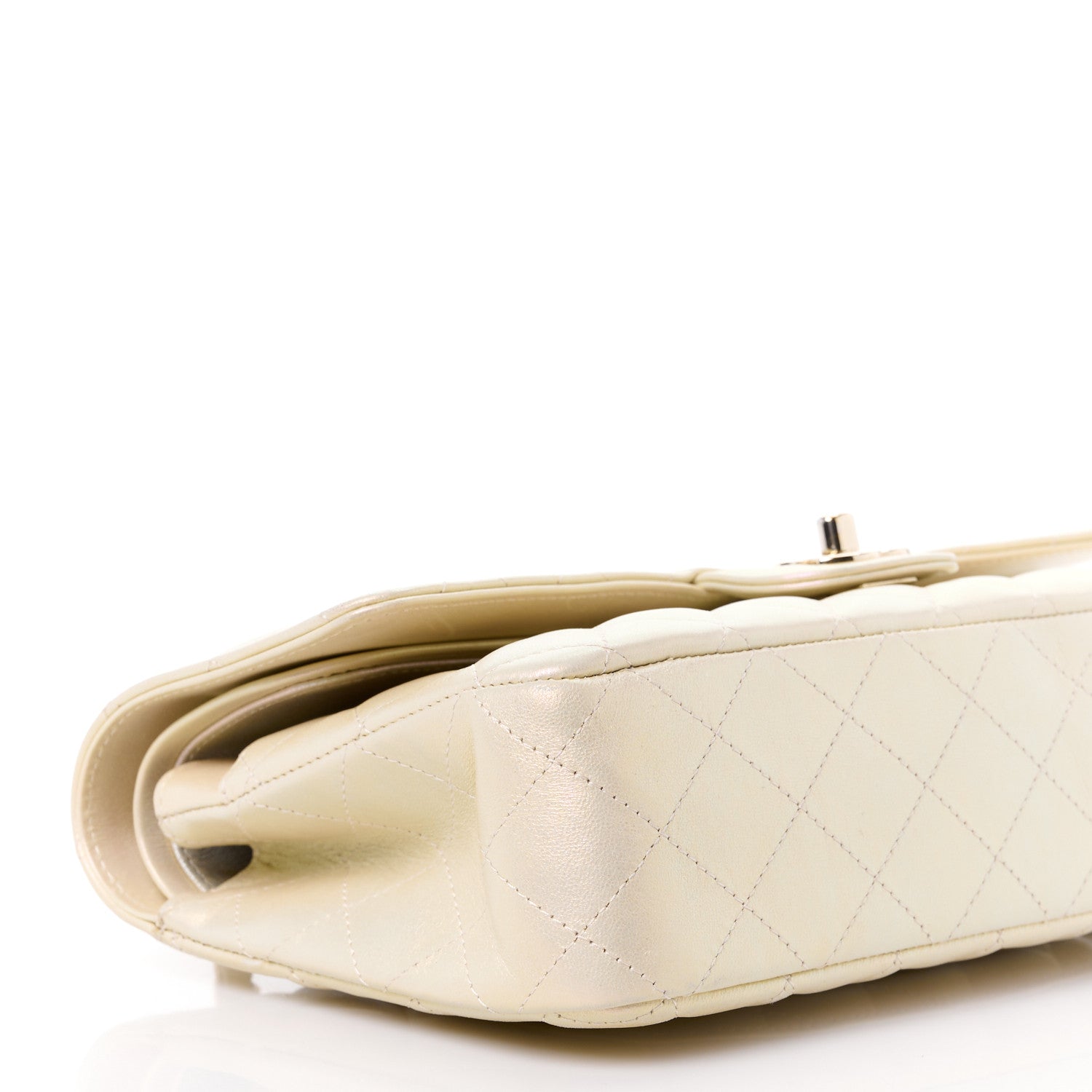 Chanel Iridescent Lambskin Quilted Medium Double Flap Ivory 10 of 11
