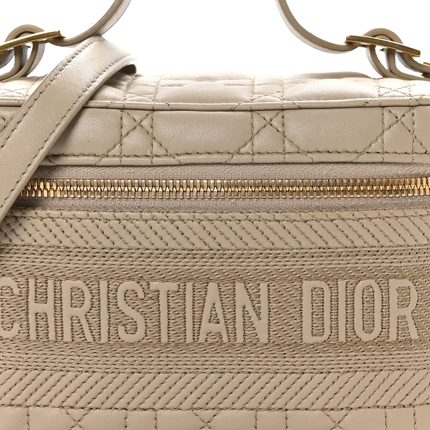 Christian Dior Lambskin Cannage Small Diortravel Vanity Case Light Beige 7 of 11