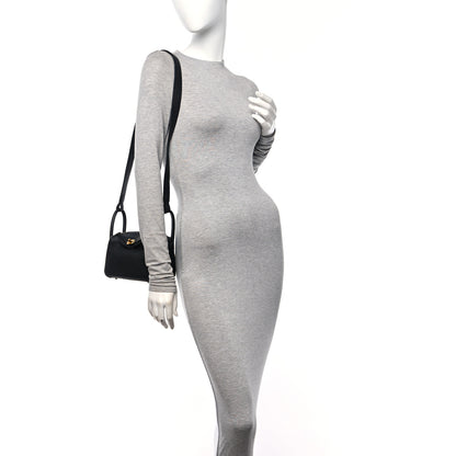 Hermes Taurillon Clemence Mini Lindy 20 Black 2 of 13