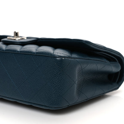 Chanel Caviar Quilted Medium Double Flap Dark Blue 10 of 10