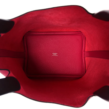 Hermes Taurillon Clemence Swift Eclat Picotin Lock 18 PM Framboise Rouge Sellier 5 of 10