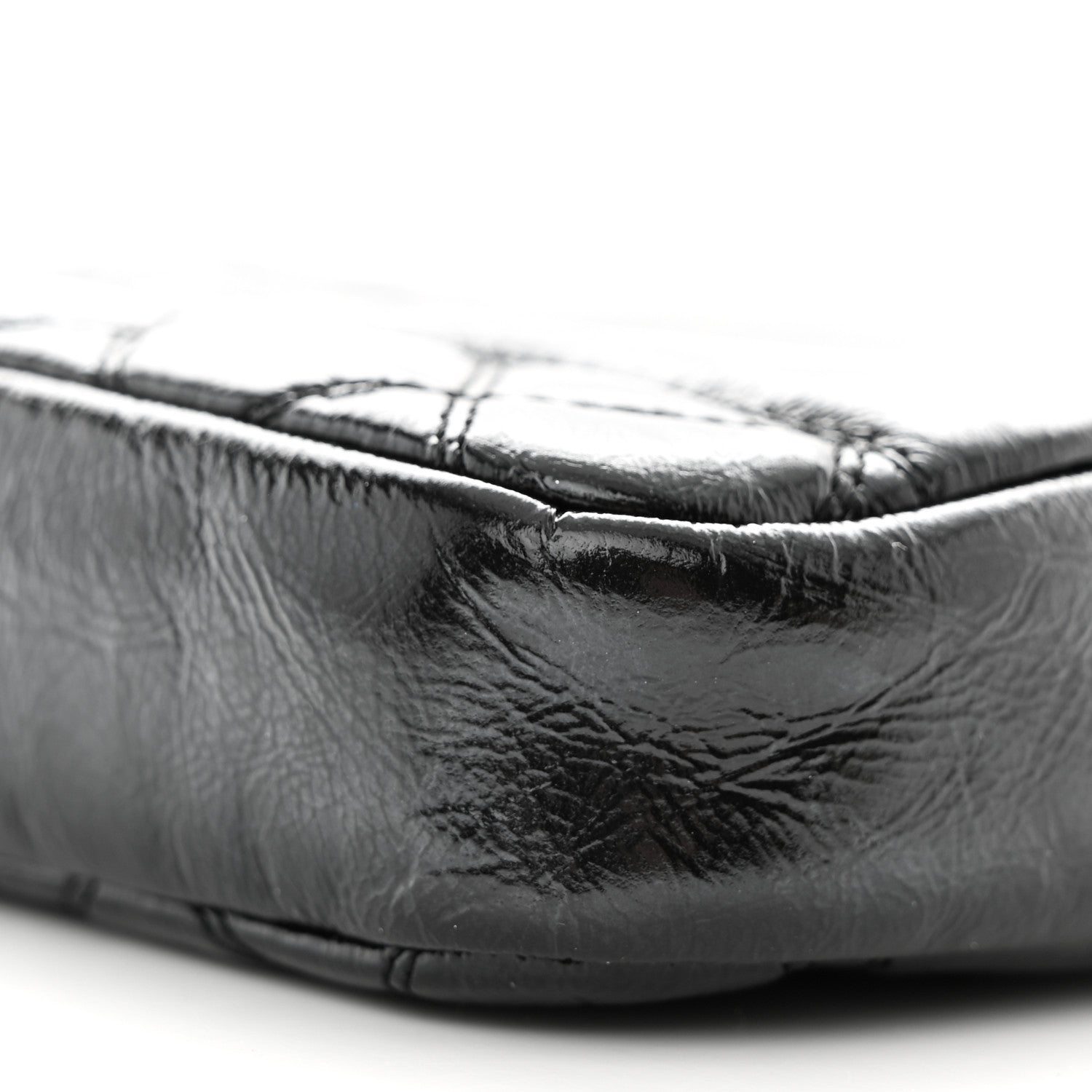Chanel Glazed Aged Calfskin Quilted CC Small Clutch With Chain Black 12 of 12
