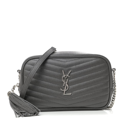 Saint Laurent Grain De Poudre Matelasse Monogram Mini Lou Camera Bag Asphalt 1 of 10
