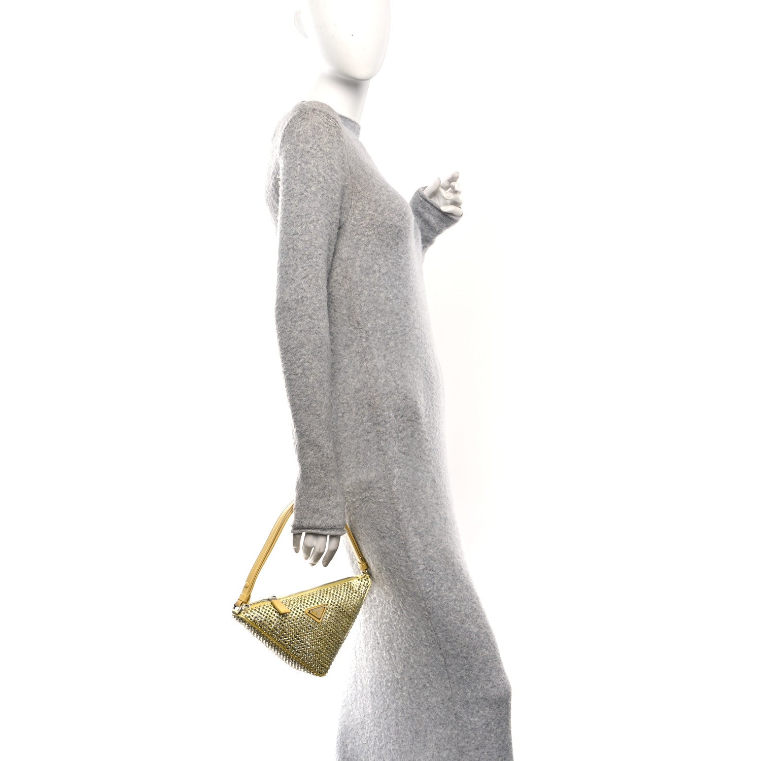 Prada Satin Crystal Triangle Pouch Ananas 2 of 10