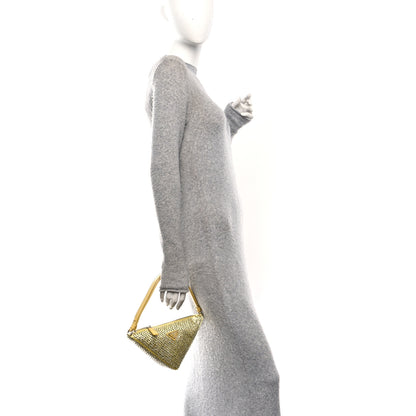 Prada Satin Crystal Triangle Pouch Ananas 2 of 10