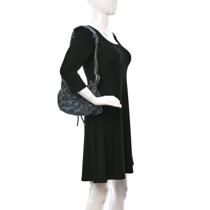 Balenciaga Bleached Denim BB Monogram Le Cagole Shoulder Bag XS Blue 2 of 13