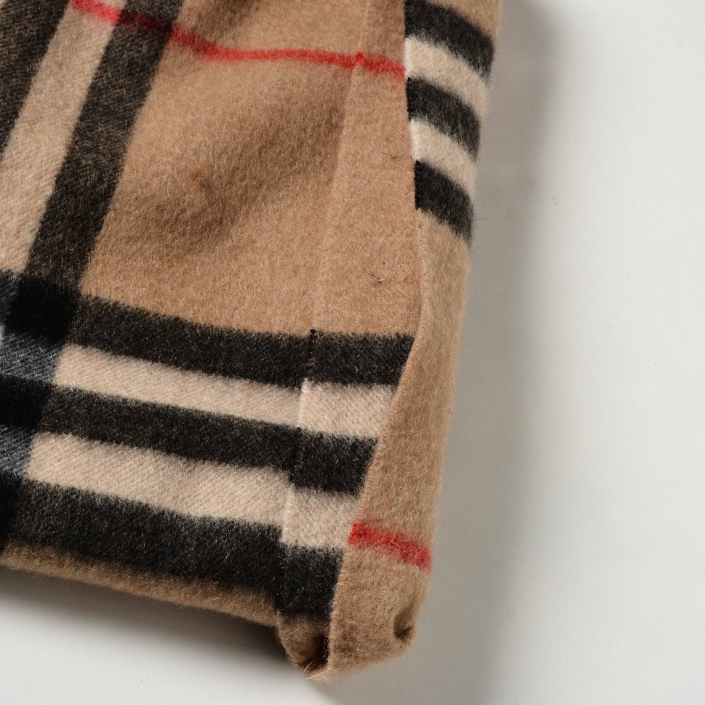 Cashmere Check Snood Scarf Camel