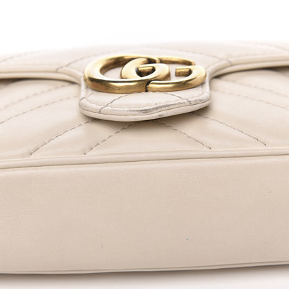 Gucci Calfskin Matelasse Super Mini GG Marmont Shoulder Bag White 11 of 17