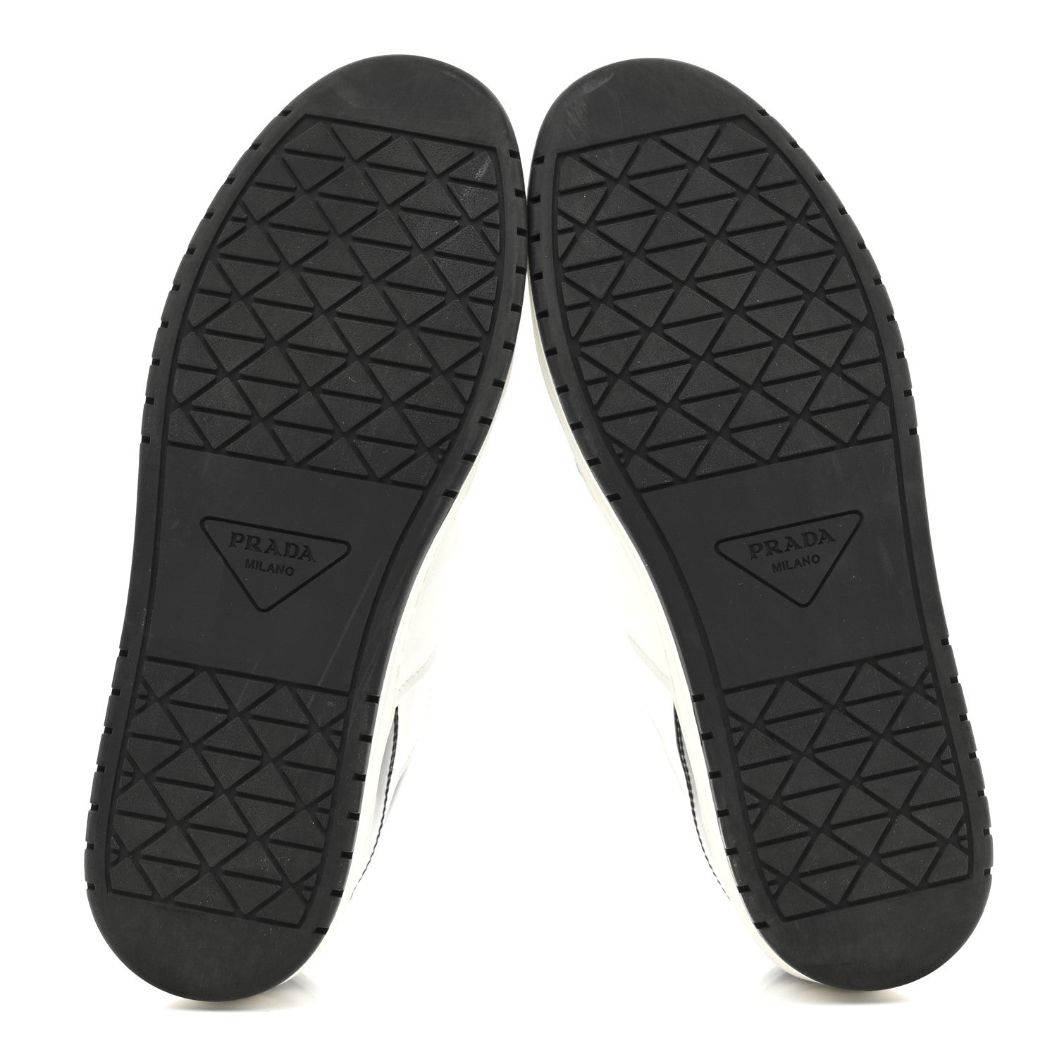 Prada Vitello Sport Spazzolato Rois Triangle Logo Womens Downtown Low Top 30mm Sneakers 38 White Black 6 of 9