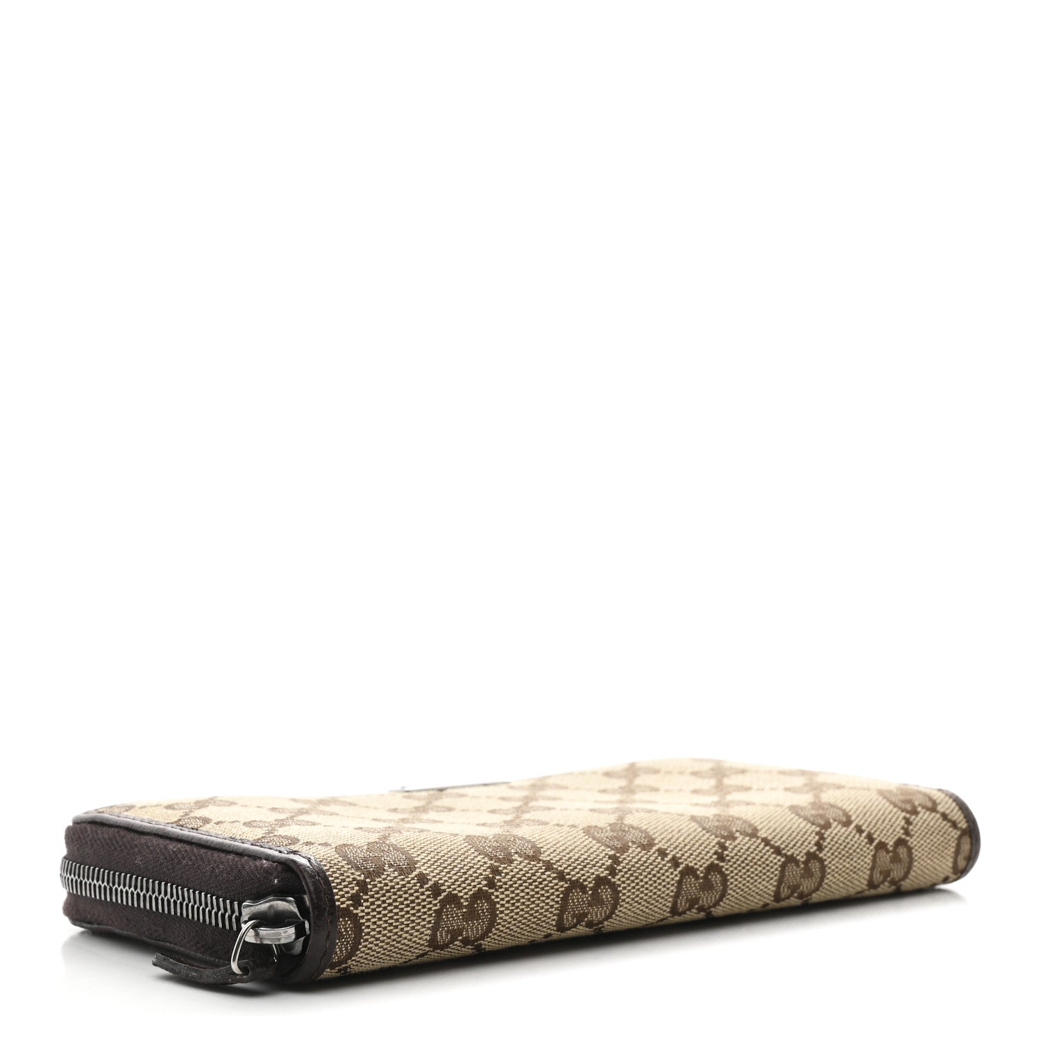 Gucci Monogram Metal Bar Zip Around Wallet Dark Brown 4 of 9